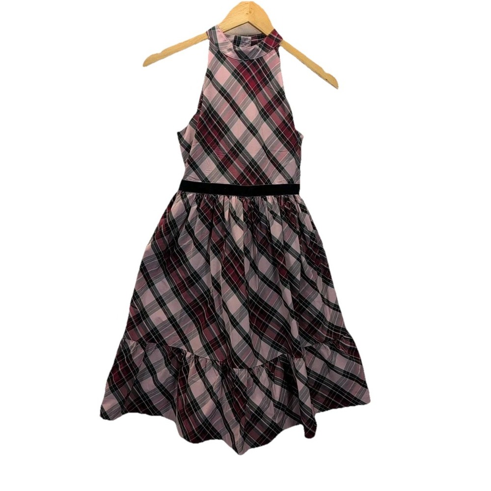 Janie and‎ Jack x American Girl  Taffeta pink Plaid spec. occasion dress sz 12